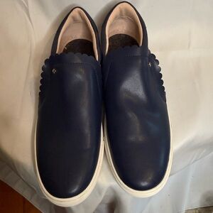 Kate Spade Navy Blue Scalloped Loafers